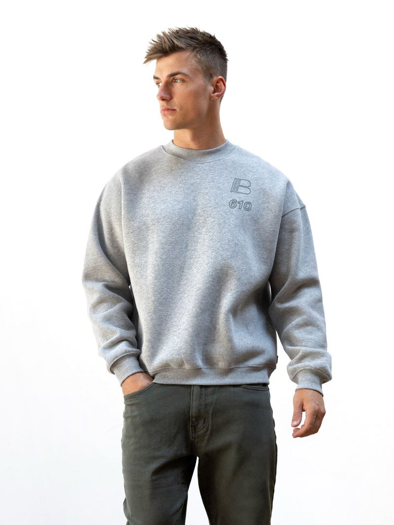Apex City Relaxed Jumper - Marl Grey