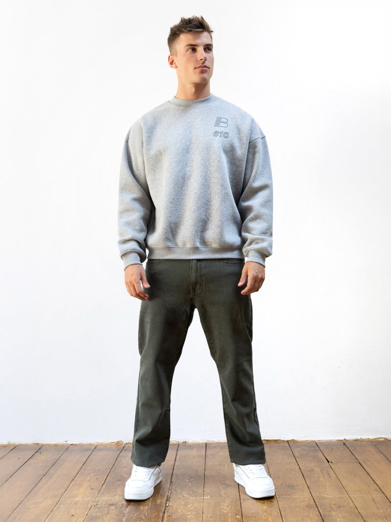 Apex City Relaxed Jumper - Marl Grey