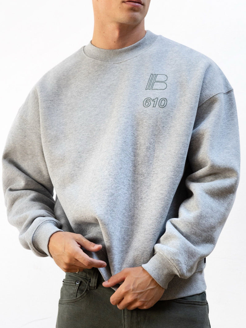 Apex City Relaxed Jumper - Marl Grey