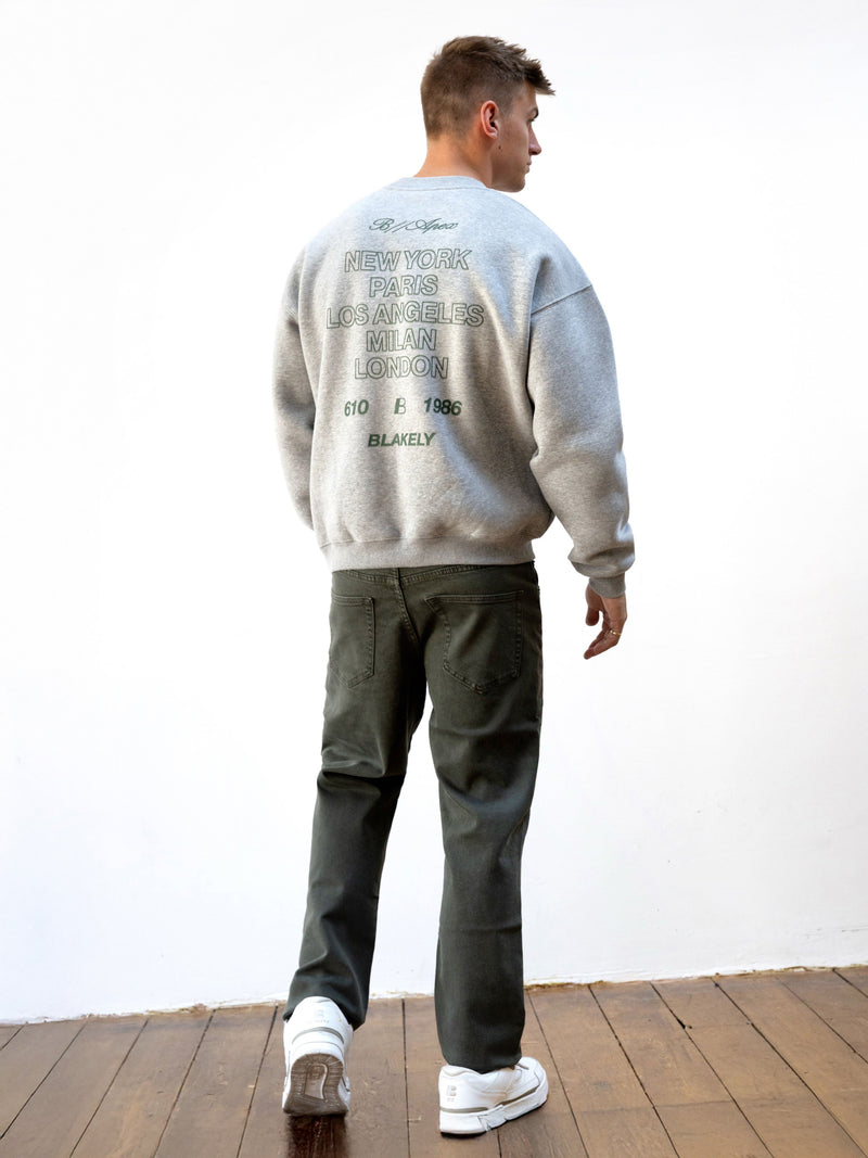 Apex City Relaxed Jumper - Marl Grey