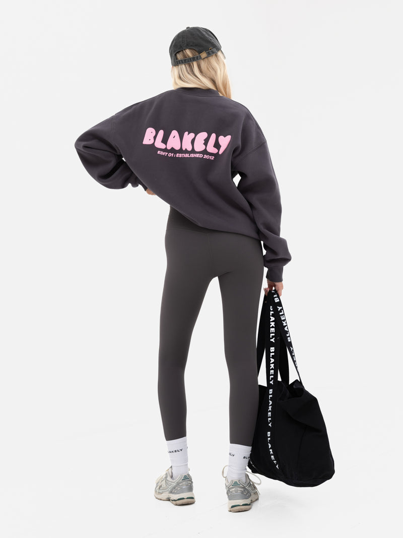 Cloud Print Oversized Jumper - Graphite