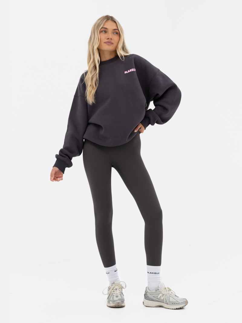 Cloud Print Oversized Jumper - Graphite