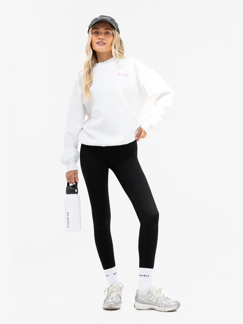 Cloud Print Oversized Jumper - Flat White & Powder Pink