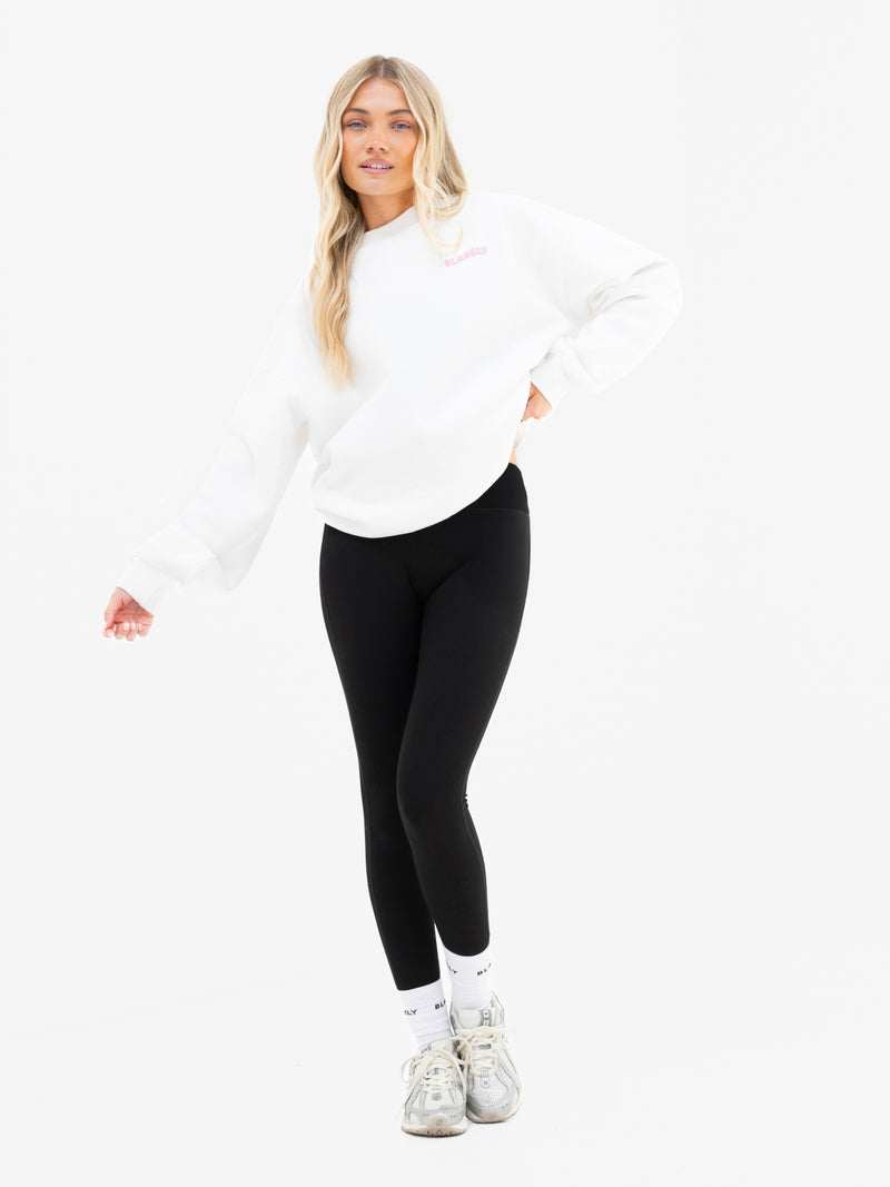 Cloud Print Oversized Jumper - Flat White & Powder Pink