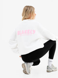 Cloud Print Oversized Jumper - Flat White & Powder Pink