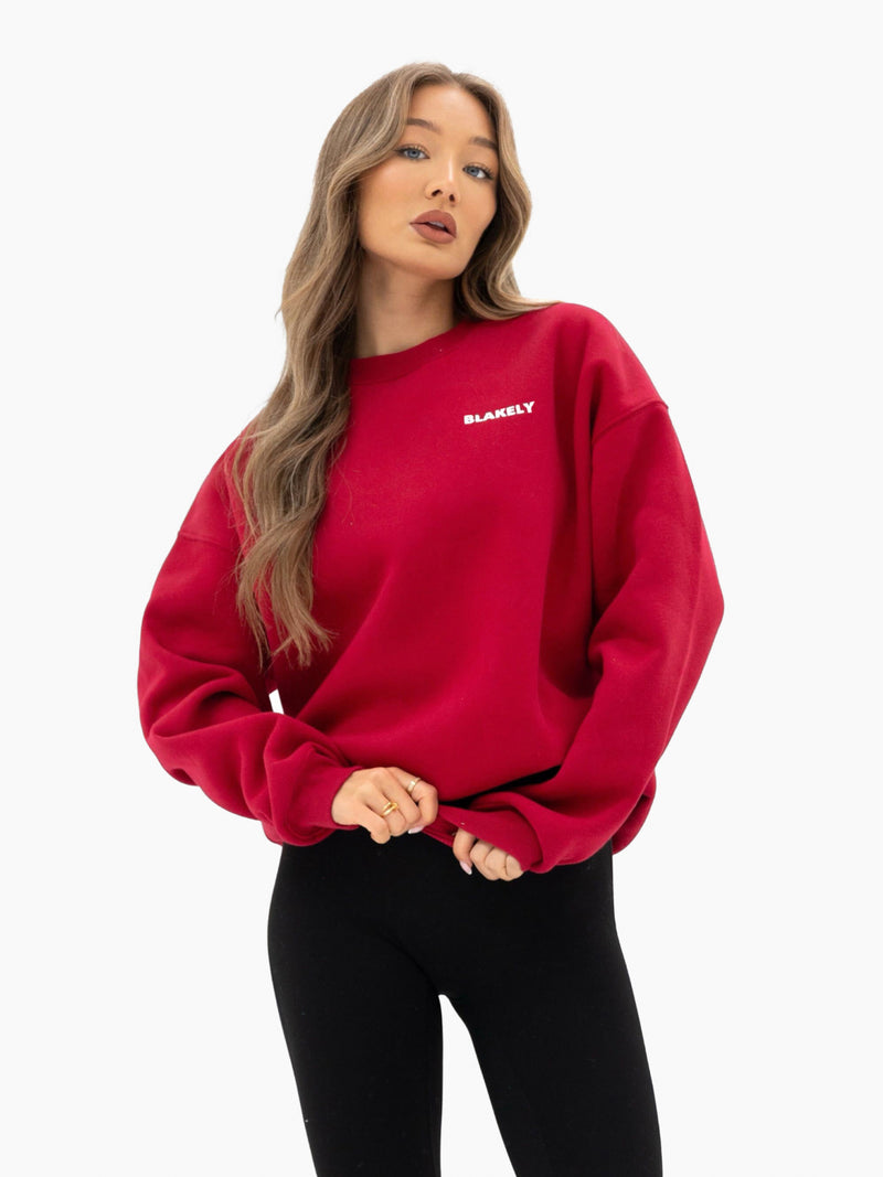 Sloane Ski Oversized Jumper - Cherry Red