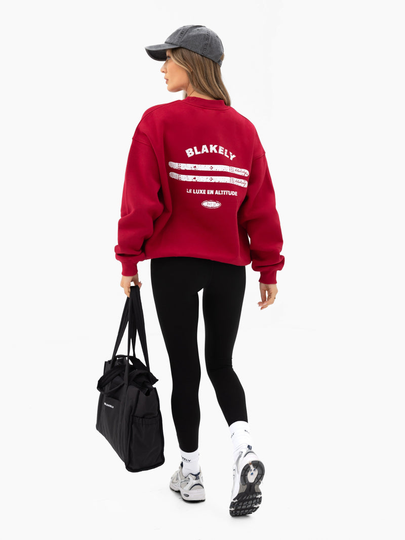 Sloane Ski Oversized Jumper - Cherry Red