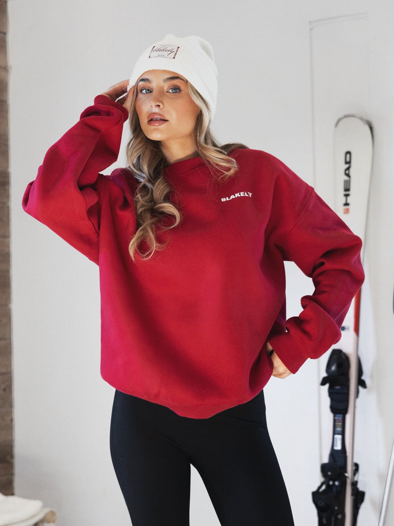 Sloane Ski Oversized Jumper - Cherry Red