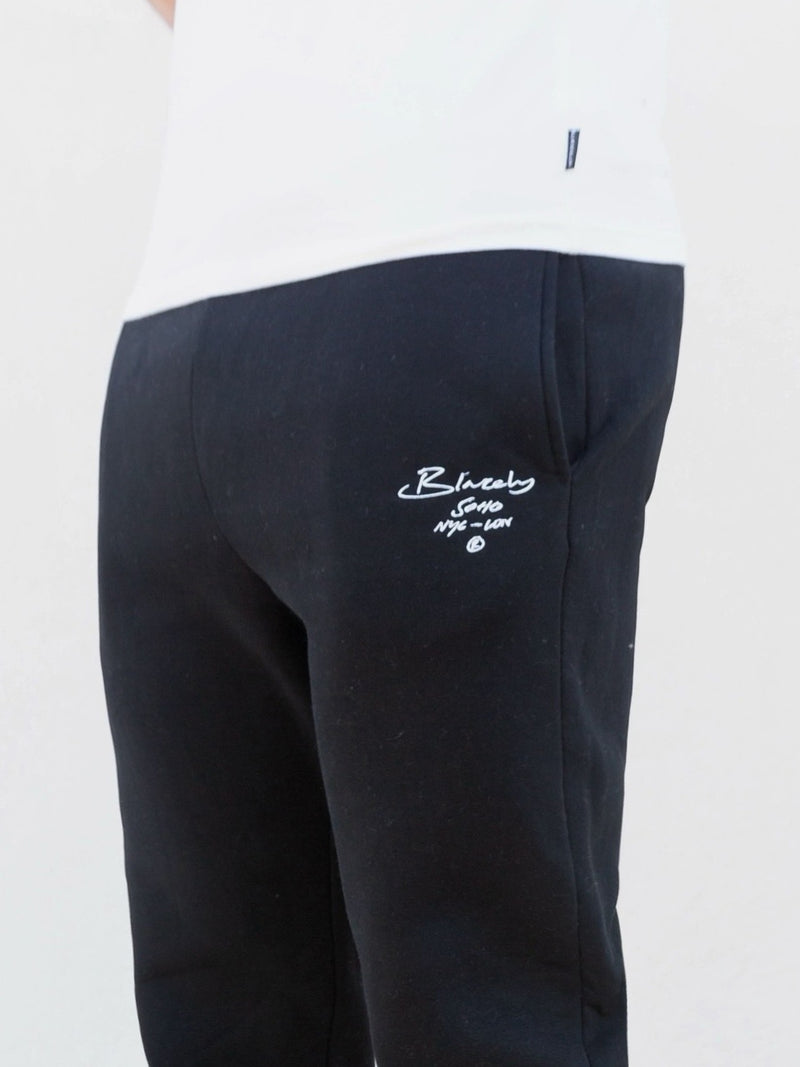 Soho Relaxed Script Sweatpants - Black