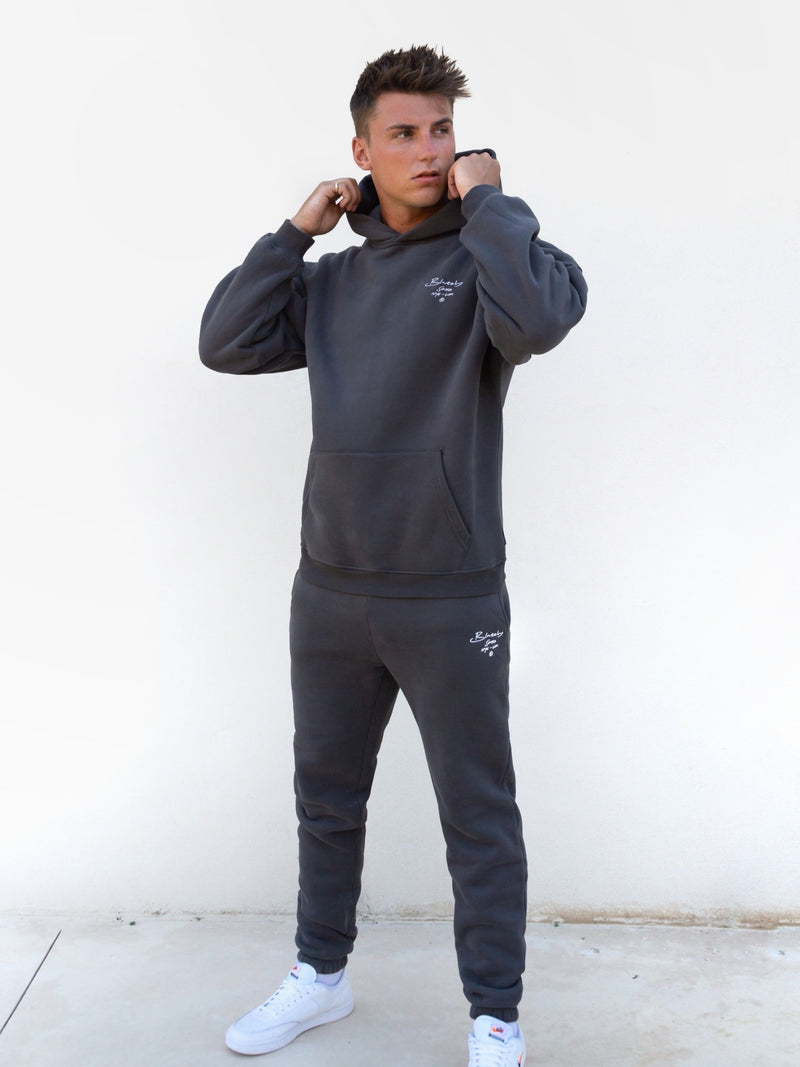 Soho Relaxed Script Sweatpants - Charcoal