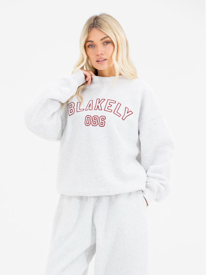 Alexis Oversized Jumper - Marl White