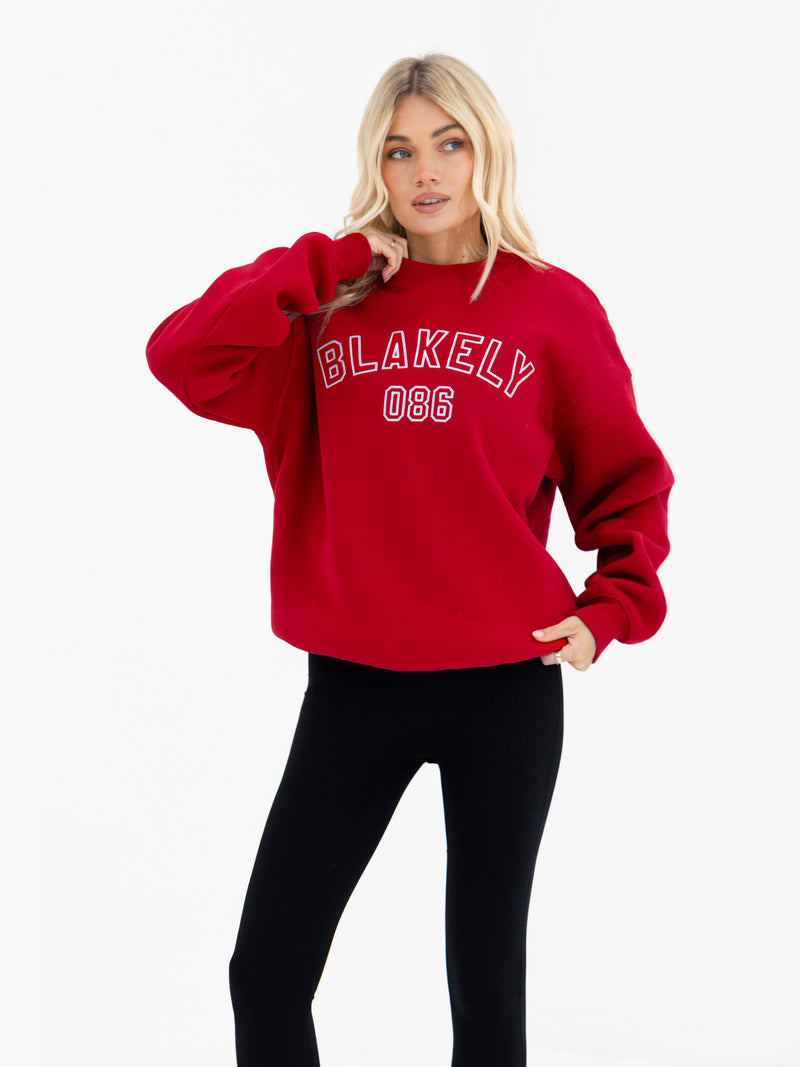 Alexis Oversized Jumper - Cherry Red