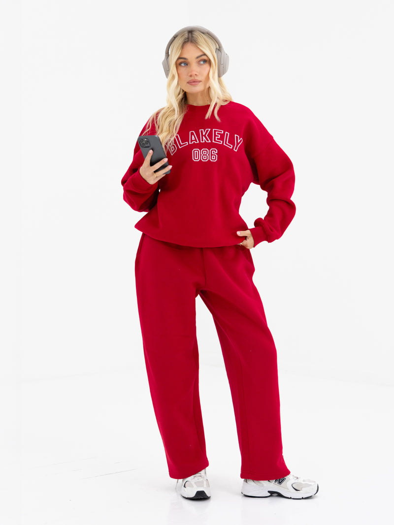 Alexis Oversized Jumper - Cherry Red