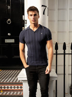 Buy Blakely Chester Navy Ribbed Polo – Blakely Clothing