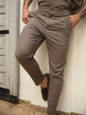 Nador Linen-Blend Trousers - Mocha Brown