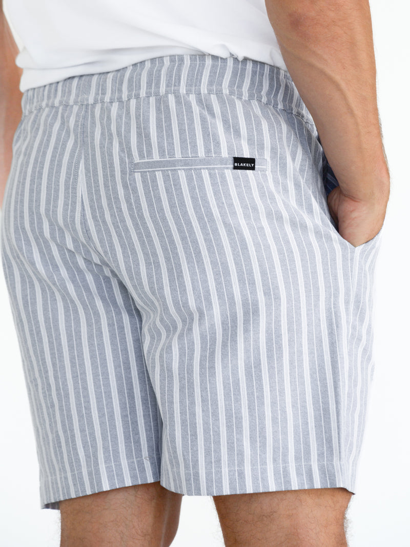 Ellis Relaxed Stripe Shorts - Blue