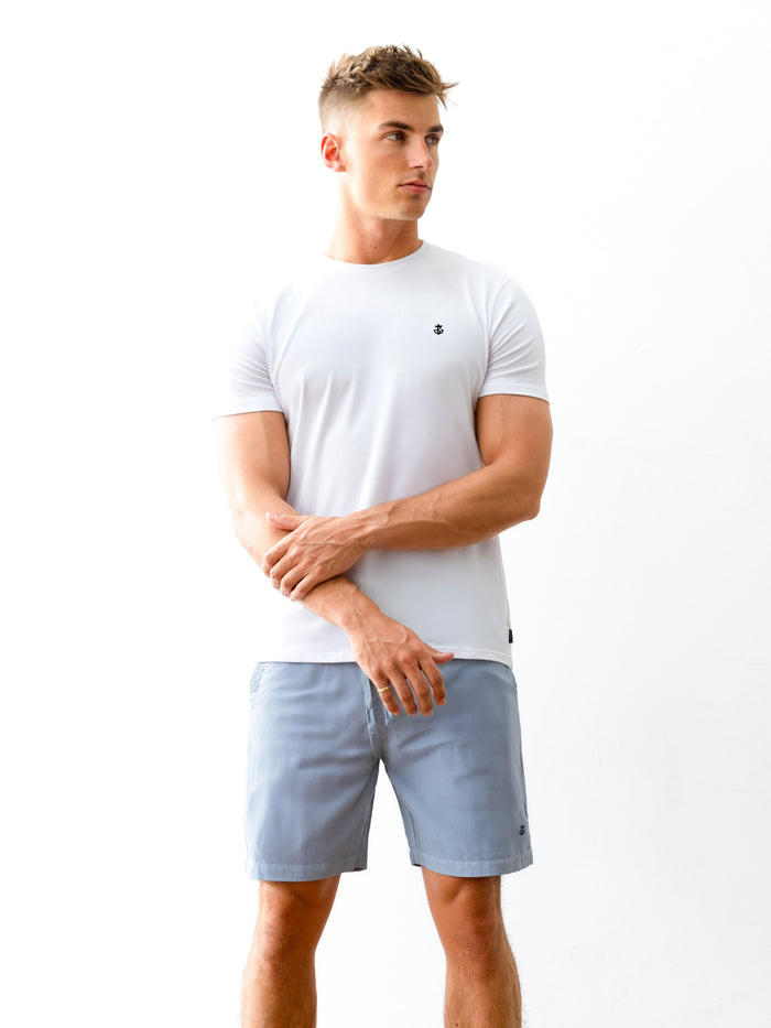 Keswick T-Shirt & Shorts Set - White & Light Blue