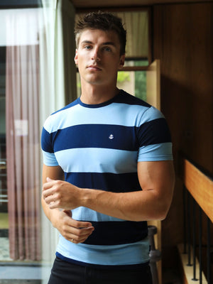 Alassio Stripe T-Shirt - Navy