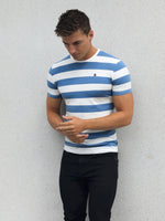 Loano Stripe T-Shirt - Mid Blue
