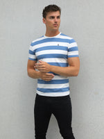 Loano Stripe T-Shirt - Mid Blue