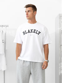 Varsity Unfitted T-Shirt - White & Black