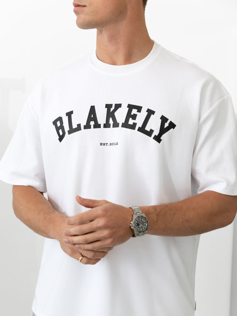 Varsity Unfitted T-Shirt - White & Black