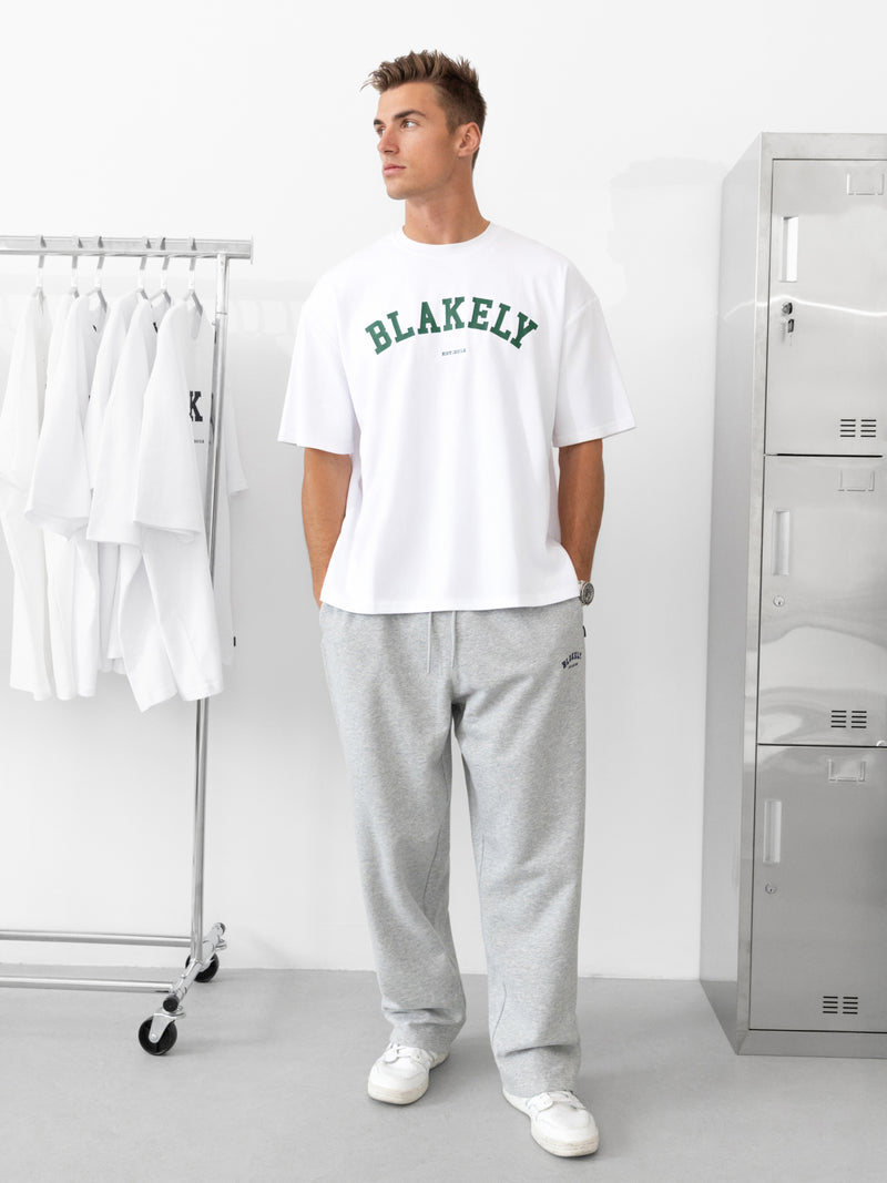 Varsity Unfitted T-Shirt - White & Pine Green
