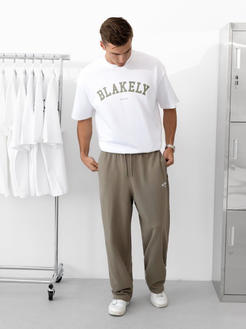 Varsity Unfitted T-Shirt - White & Safari Green