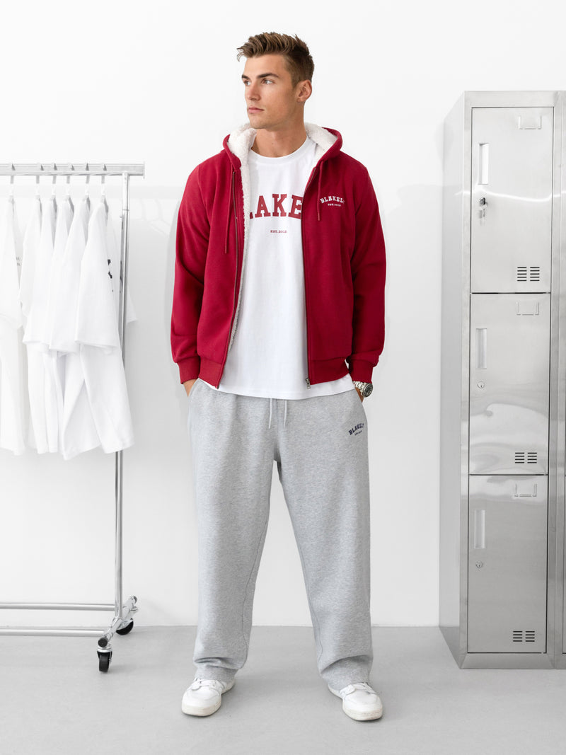 Varsity Unfitted T-Shirt - White & Red