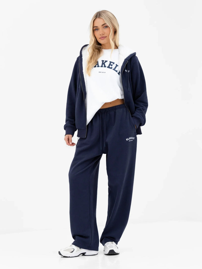 Heritage Wide Leg Sweatpants - True Navy