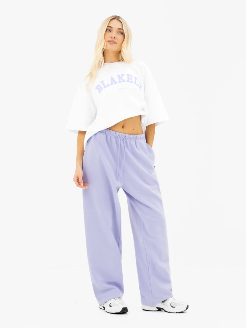 Varsity Ultra Oversized T-Shirt - White & Lilac