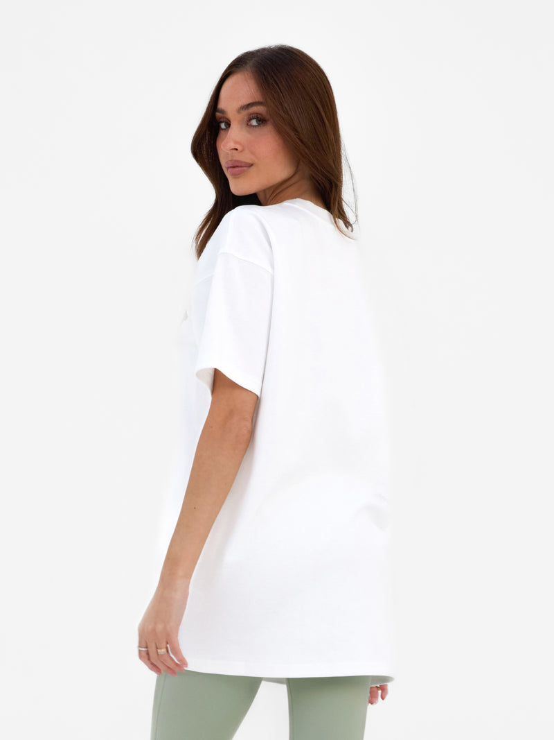 Varsity Oversized T-Shirt - White & Light Green