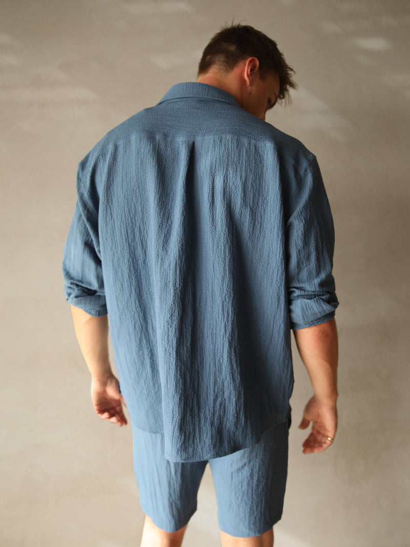 Salvatore Long Sleeve Shirt - Blue