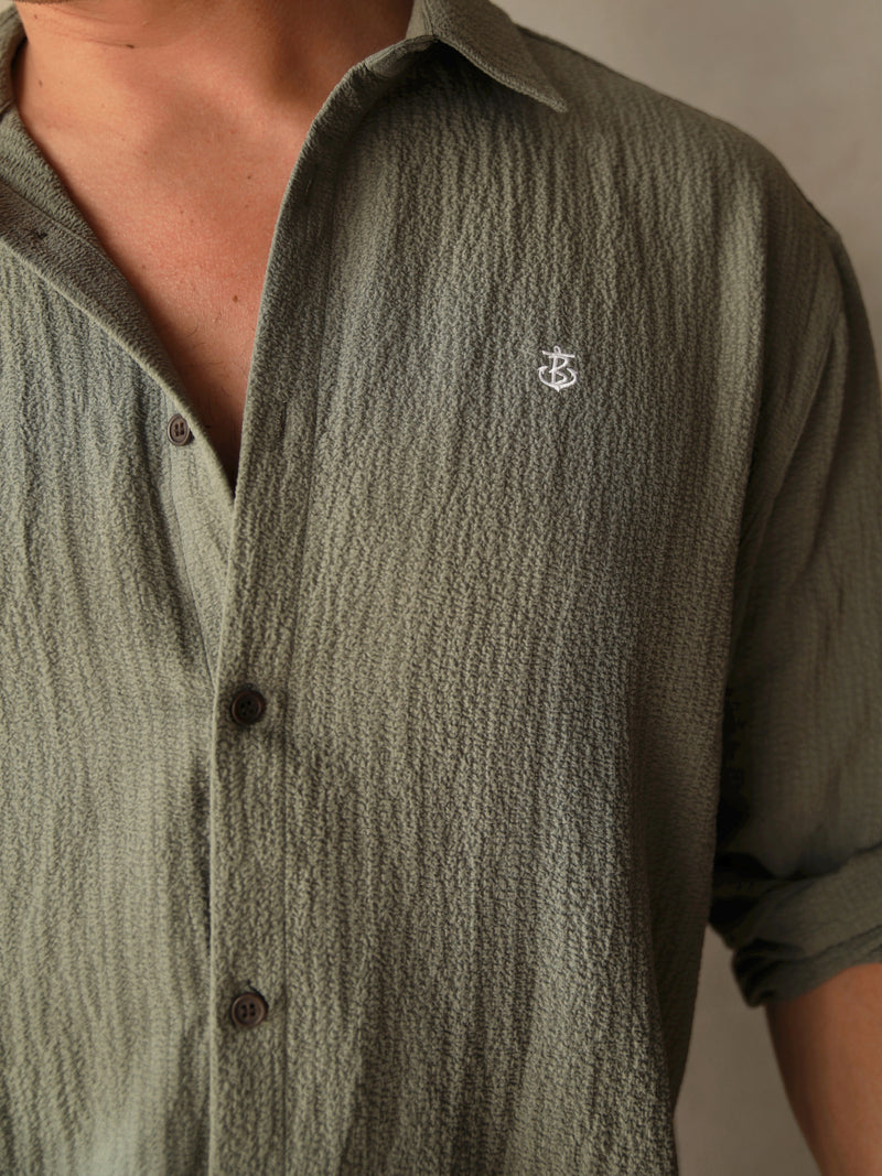 Salvatore Long Sleeve Shirt - Khaki