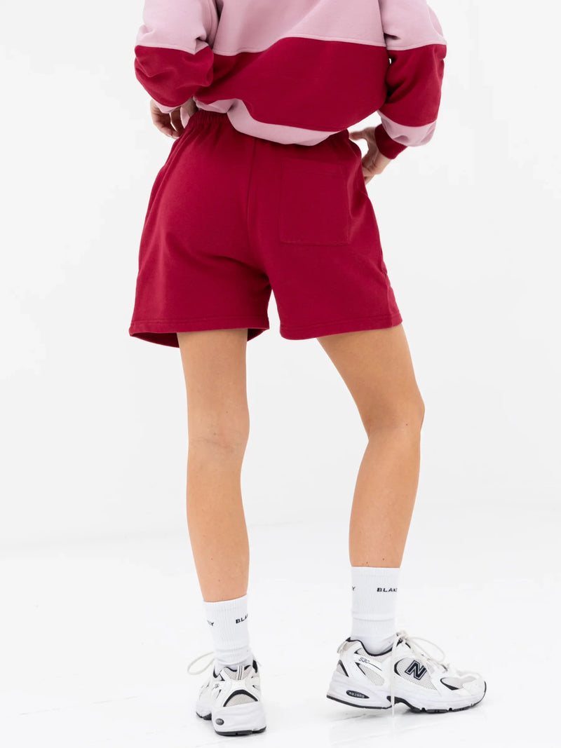 Harper Jogger Shorts - Berry Red