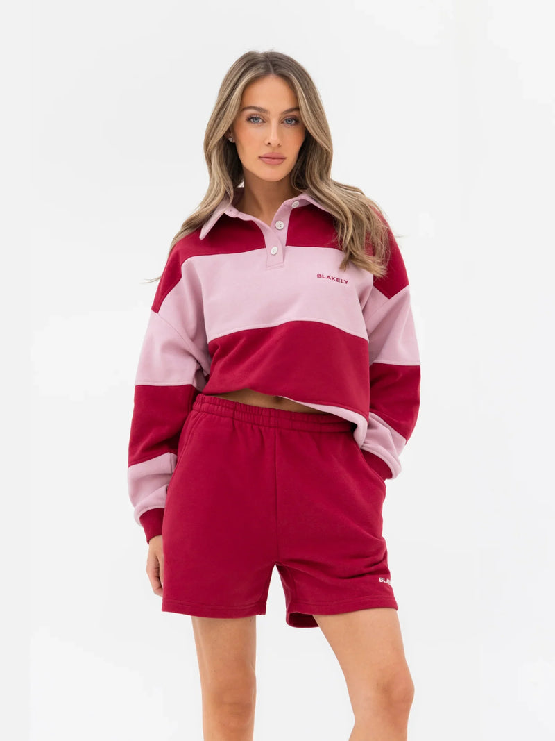 Harper Jogger Shorts - Berry Red