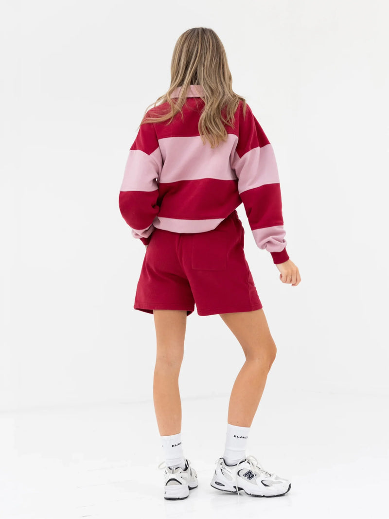 Harper Jogger Shorts - Berry Red