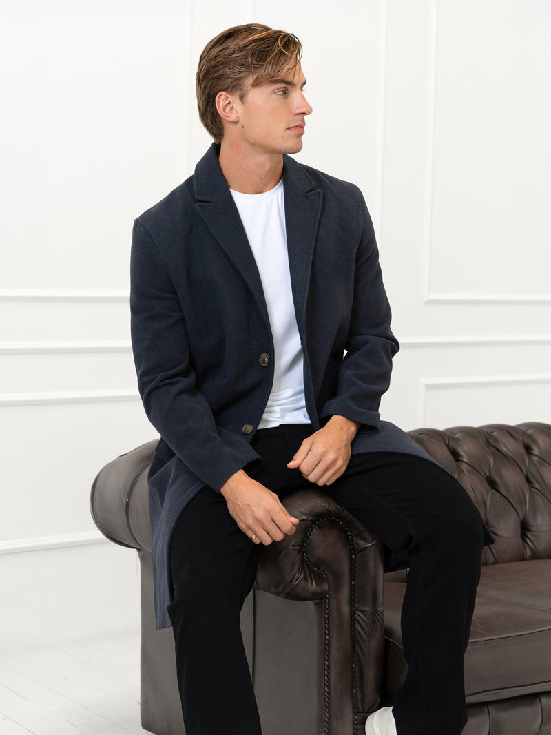 Knightsbridge Tailored Coat - Navy