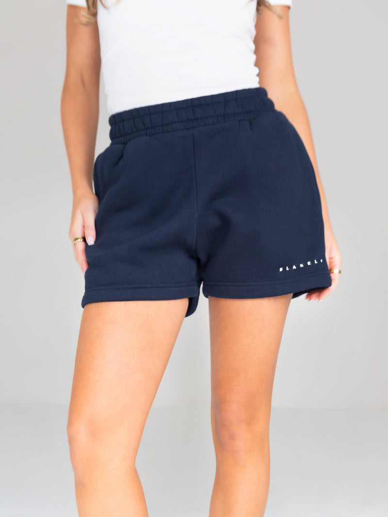 Isabel Jogger Shorts - Navy Blue