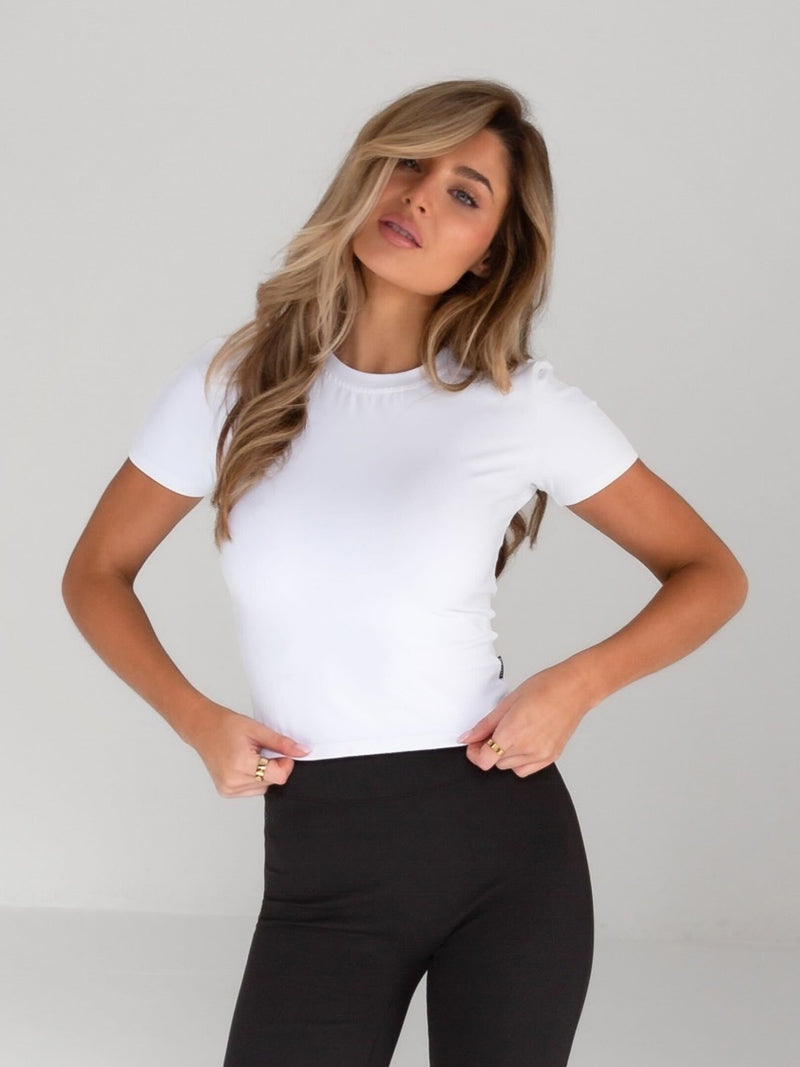 Alessia Cropped T-Shirt - White