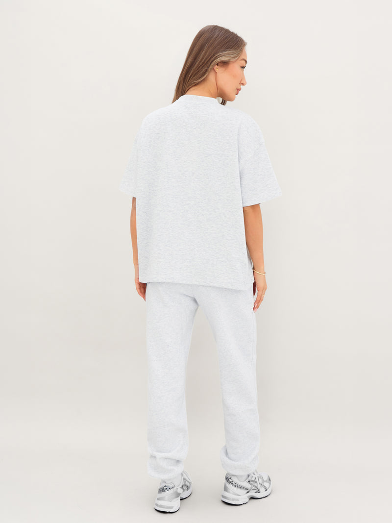 Blakely Basic Boxy Oversized T-Shirt - Marl White