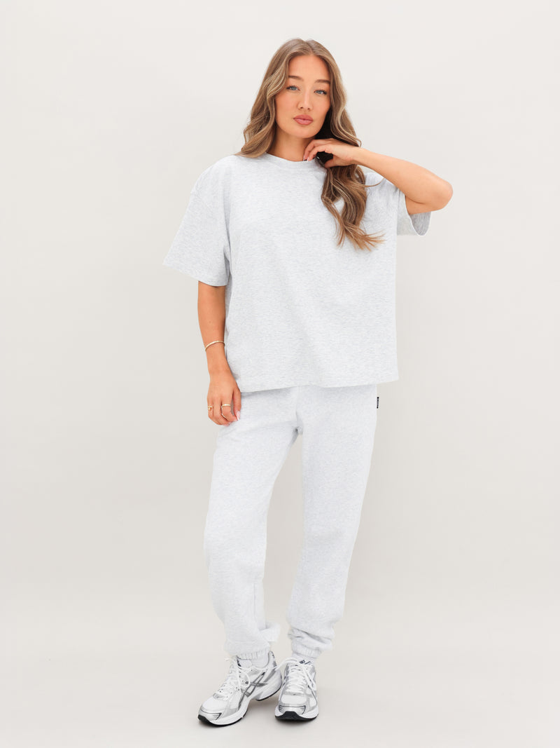 Blakely Basic Boxy Oversized T-Shirt - Marl White