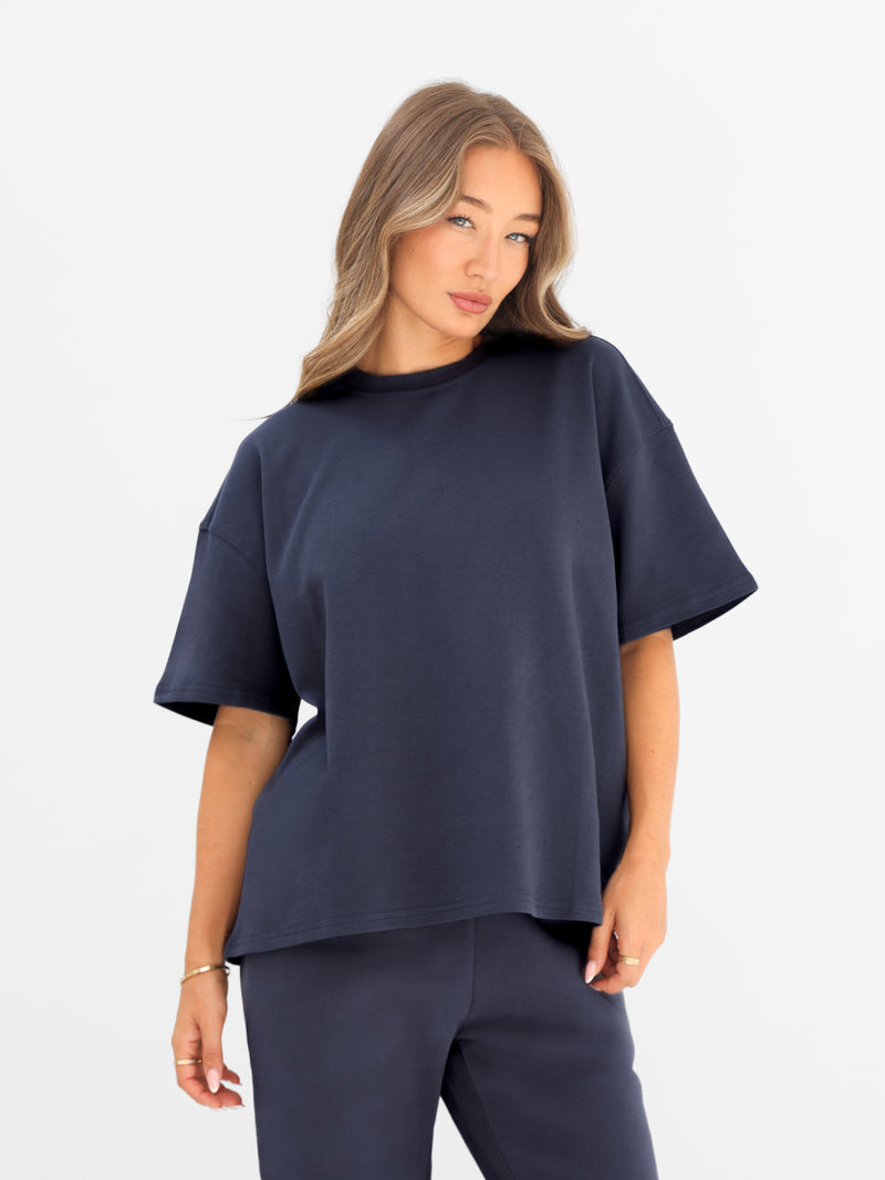 Blakely Basic Boxy Oversized T-Shirt - True Navy
