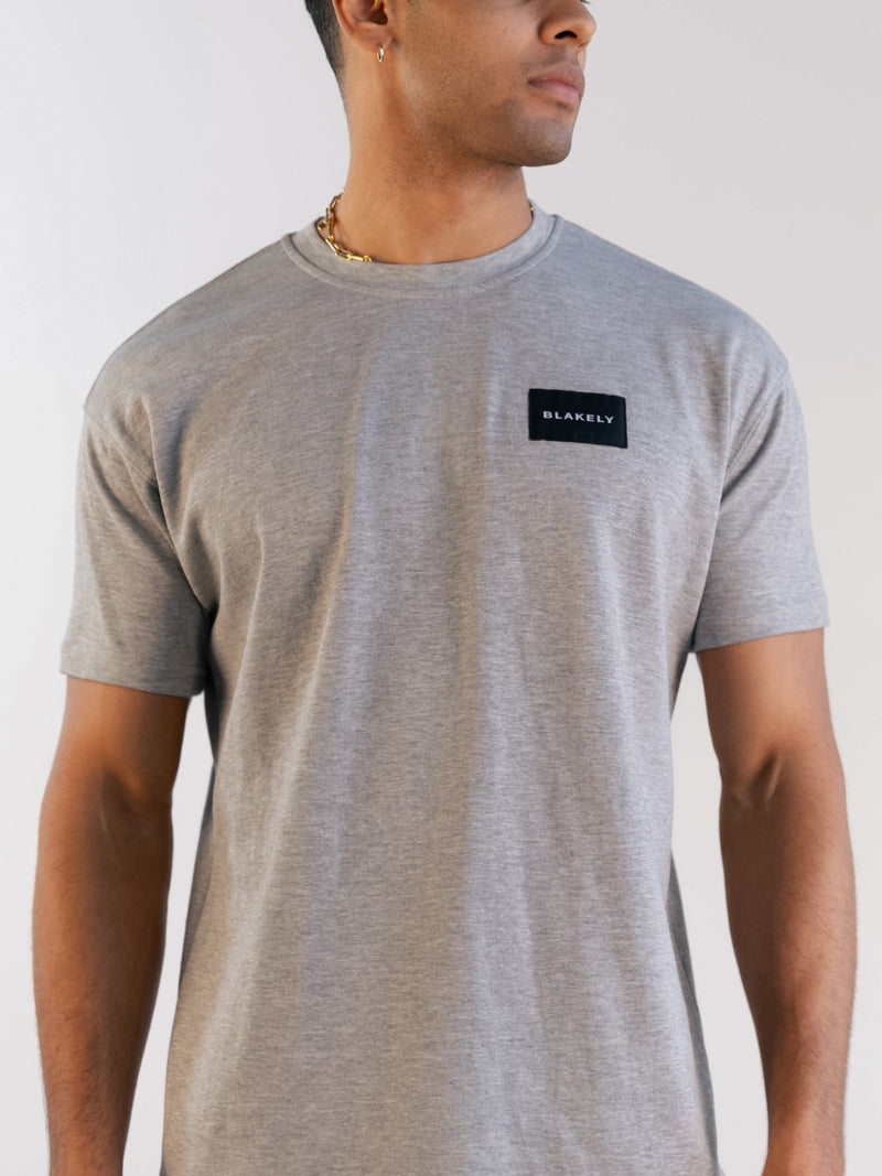 Label Relaxed T-Shirt - Marl Grey