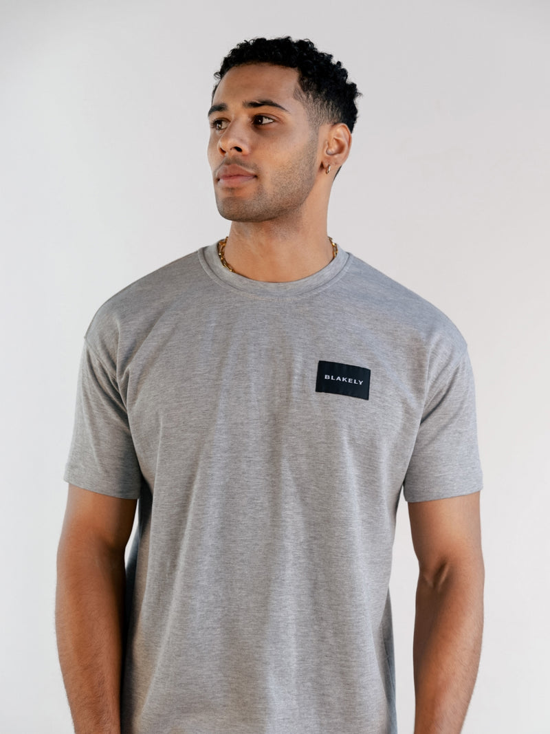 Label Relaxed T-Shirt - Marl Grey