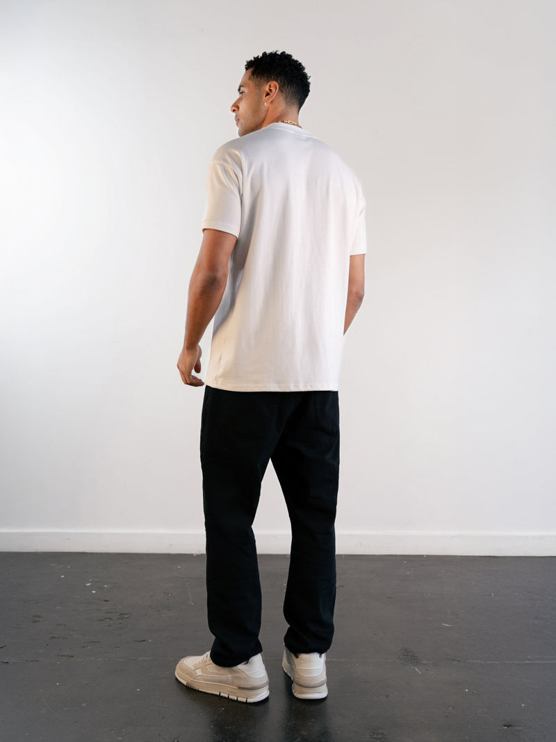 Label Relaxed T-Shirt - Flat White