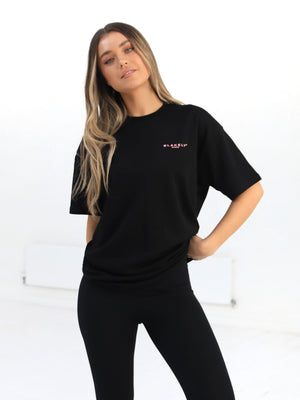 Womens Members Relaxed T-Shirt - Black & Pink