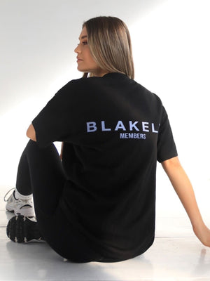 Womens Members Relaxed T-Shirt - Black & Blue