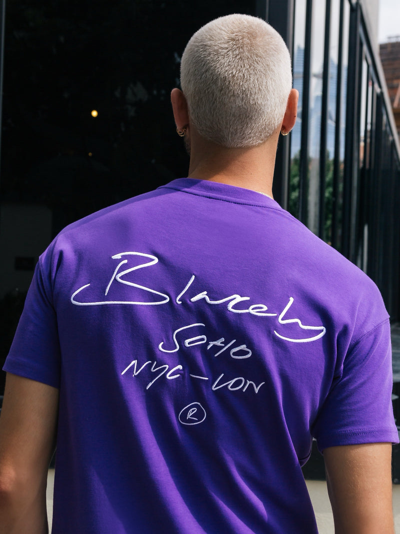 Soho Relaxed Script T-Shirt - Purple