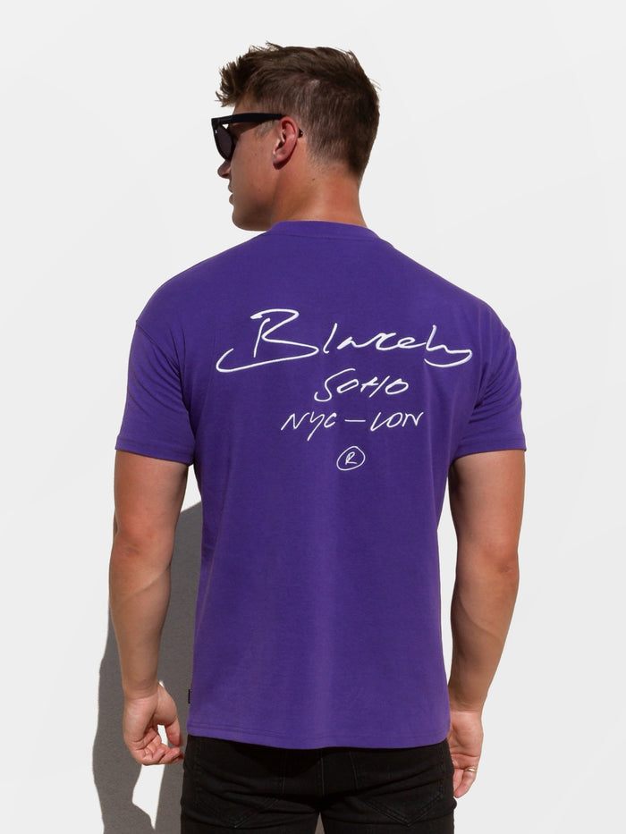 Soho Relaxed Script T-Shirt - Purple